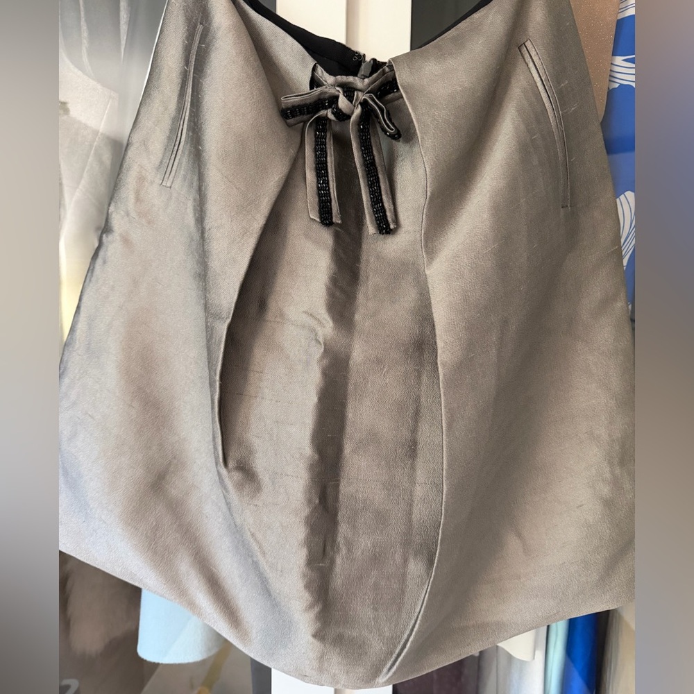 J. Mendel Gray Skirt with Sequin Details